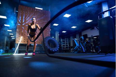 Workout, nutrition, and gym equipment review visuals